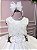 Vestido Infantil Daminha Midi Flores Branco - Imagem 4