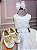 Vestido Infantil Daminha Midi Flores Branco - Imagem 2