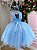 Vestido Infantil Daminha Regata Flores Azul - Imagem 3