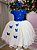 Vestido Infantil Daminha Midi Florista Jardim Encantado Azul Royal e Off - Imagem 4