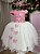 Vestido Infantil Daminha Midi Florista Jardim Encantado Rose e Off - Imagem 1
