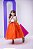 Vestido Infantil Daminha Midi Florista Jardim Encantado Terracota e Off - Imagem 1