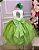 Vestido Infantil Daminha Midi Florista Jardim Encantado Verde e Off - Imagem 3