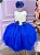 Vestido Infantil Daminha Midi Florista Jardim Encantado Azul Royal e Off - Imagem 5