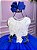 Vestido Infantil Daminha Midi Florista Jardim Encantado Azul Royal e Off - Imagem 2