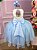 Vestido Infantil Daminha Midi Florista Jardim Encantado Azul Bebe e Off - Imagem 3