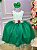 Vestido Infantil Daminha Midi Florista Jardim Encantado Verde e Off - Imagem 1