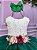 Vestido Infantil Daminha Midi Florista Jardim Encantado Verde e Off - Imagem 3