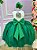 Vestido Infantil Daminha Midi Florista Jardim Encantado Verde e Off - Imagem 2