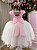 Vestido Infantil Daminha Midi Florista Jardim Encantado Rosa Bebe e Off - Imagem 4