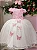 Vestido Infantil Daminha Midi Florista Jardim Encantado Rosa Bebe e Off - Imagem 5
