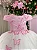 Vestido Infantil Daminha Midi Florista Jardim Encantado Rosa Bebe e Off - Imagem 6