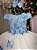 Vestido Infantil Daminha Midi Florista Jardim Encantado Azul Bebe e Off - Imagem 3