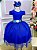 Vestido Infantil Daminha Midi Flores Azul Royal - Imagem 1