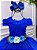 Vestido Infantil Daminha Midi Flores Azul Royal - Imagem 4
