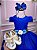 Vestido Infantil Daminha Midi Flores Azul Royal - Imagem 2