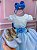 Vestido Infantil Daminha Midi Flores Azul Bebe - Imagem 2