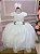 Vestido Infantil Daminha Midi Flores Branco - Imagem 5