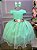 Vestido Infantil Daminha Midi Flores Verde Menta - Imagem 1