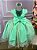Vestido Infantil Daminha Midi Flores Verde Menta - Imagem 3