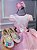 Vestido Infantil Daminha Midi Flores Rosa Bebe - Imagem 4