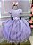 Vestido Infantil Daminha Midi Flores Lilas - Imagem 1