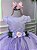 Vestido Infantil Daminha Midi Flores Lilas - Imagem 3