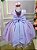 Vestido Infantil Daminha Midi Flores Lilas - Imagem 2