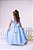 Vestido Infantil Azul Bebe Cinto Perolas Longo Tule - Imagem 7