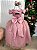 Vestido Rose Formatura Dama Manga Princesa Tule Glitter - Imagem 3