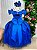 Vestido Azul Royal Formatura Dama Manga Princesa Tule Glitter - Imagem 3