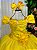 Vestido Amarelo Formatura Dama Manga Princesa Tule Glitter - Imagem 2