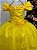 Vestido Amarelo Formatura Dama Manga Princesa Tule Glitter - Imagem 5