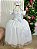 Vestido Branco Formatura Dama Manga Princesa Tule Glitter - Imagem 1