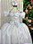 Vestido Branco Formatura Dama Manga Princesa Tule Glitter - Imagem 4