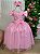 Vestido Rosa Claro Formatura Dama Manga Princesa Tule Glitter - Imagem 1