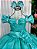 Vestido Verde Formatura Dama Manga Princesa Tule Glitter - Imagem 2