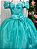 Vestido Verde Formatura Dama Manga Princesa Tule Glitter - Imagem 3