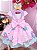 Vestido Infantil Sereia Escamas Rosa e Lilás Cinto Pérolas - Imagem 3