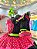 Vestido Infantil Junino Preto Colorido Babados Luxo - Imagem 3