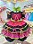 Vestido Infantil Junino Preto Colorido Babados Luxo - Imagem 1