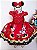 Vestido Infantil Minnie Vermelha Bolinhas Brancas Com Laço - Imagem 1