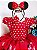 Vestido Infantil Minnie Vermelha Bolinhas Brancas Com Laço - Imagem 2