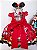 Vestido Infantil Minnie Vermelha Bolinhas Brancas Com Laço - Imagem 3