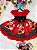 Vestido Infantil Minnie Vermelha Cinto Preto Strass Luxo - Imagem 4