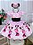 Vestido Infantil Minnie Rosa Com Pérolas Festas - Imagem 1