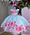 Vestido Floral Jardim das Borboletas Azul Infantil e Juvenil - Imagem 1