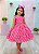 Vestido Infantil Minnie Rosa Bolinhas Brancas Festas Luxo - Imagem 1