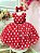 Vestido Infantil Minnie Vermelho Bolinhas Brancas Festas Luxo - Imagem 6