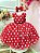 Vestido Infantil Minnie Vermelho Bolinhas Brancas Festas Luxo - Imagem 1
